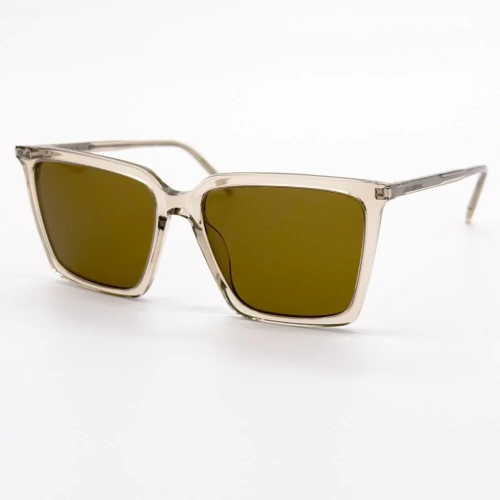 NEW SAINT LAURENT SL 474 005 YELLOW BROWN WOMEN SUNGLASSES SAINT LAURENT SL474